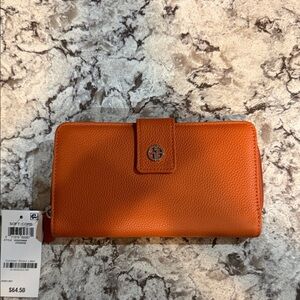 Giani Bernini Orange Leather Continental Wallet